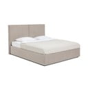 Letto matrimoniale imbottito grigio tortora con contenitore e rete inclusi 180x200 cm Thessa Bold – Bonami Selection