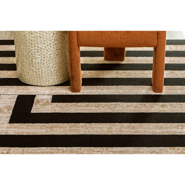 Tappeto nero/beige in lana 170x240 cm Agnus Art Deco II – Agnella-image-1