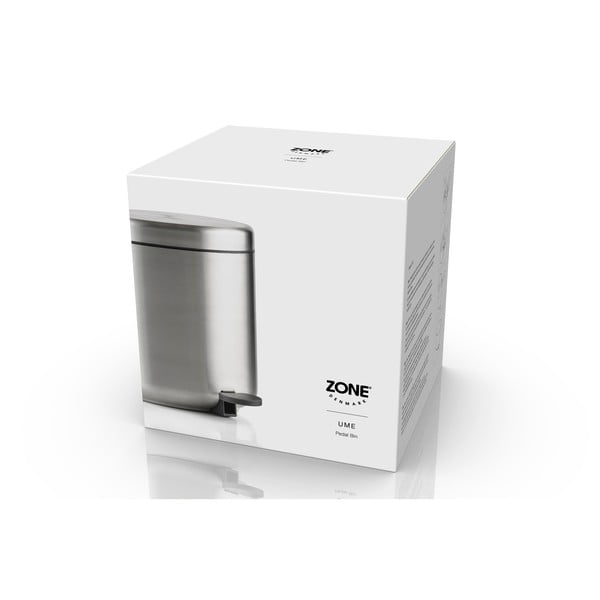 Cestino per la spazzatura color argento opaco in acciaio inox con pedale 4 l Ume – Zone-image-2