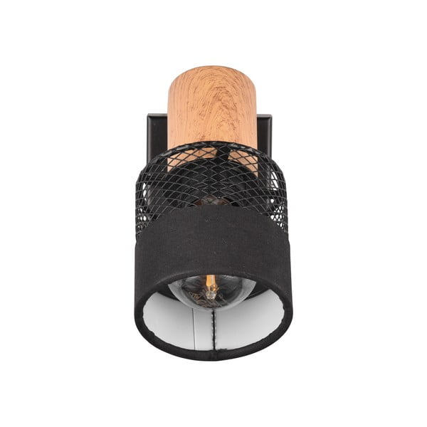 Lampada da parete in nero e naturale ø 7 cm Nandini - Trio-image-4