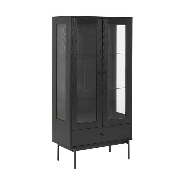 Vetrina nera effetto frassino 75x152 cm Angus - Actona-image-2