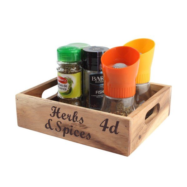 Dřevěná akáciová přenoska T&G Woodware Baroque Herbs & Spice-image-1