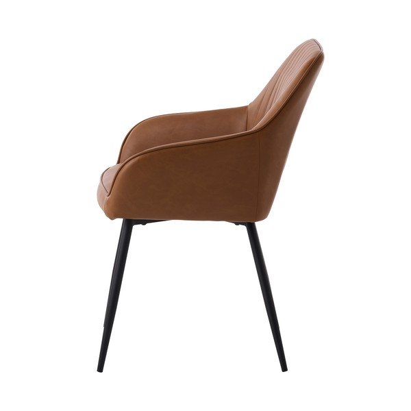 Set di sedie da pranzo marrone in imbottito con braccioli 2 pz Nolan Stripe – Unique Furniture-image-3