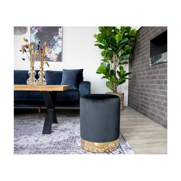 Pouf Gamby nero, ø 34 cm - House Nordic-image-1