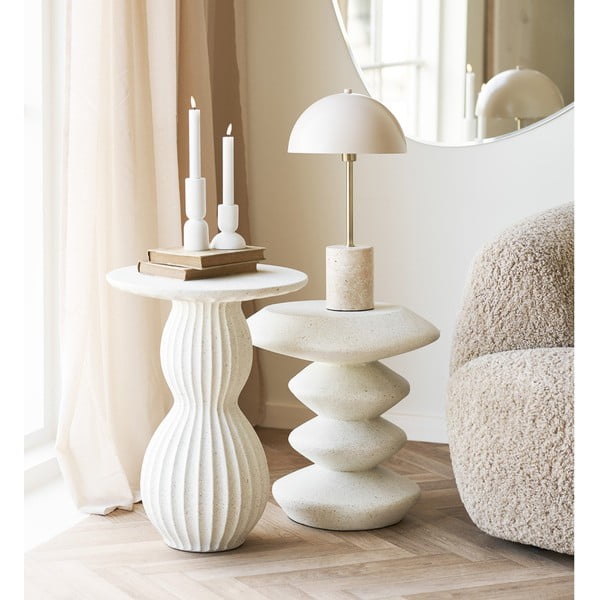 Tavolino rotondo in pietra ø 36 cm Blackburn – House Nordic-image-1