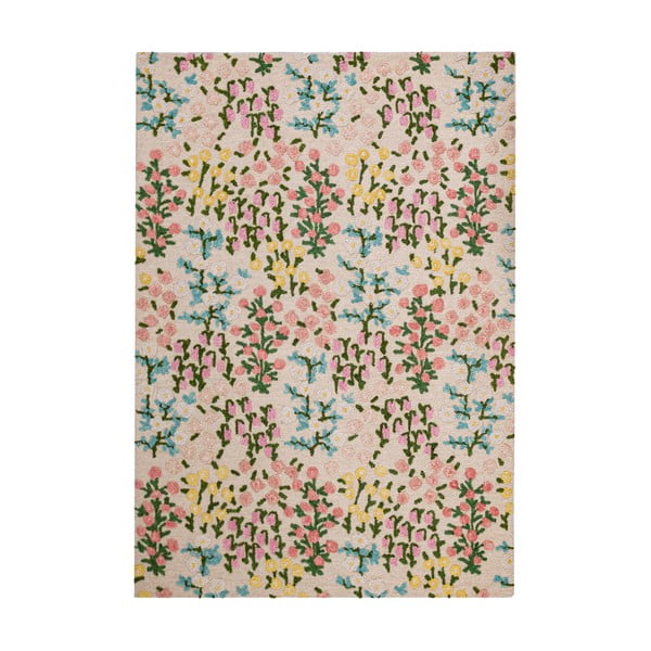 Tappeto color crema in lana tessuto a mano 160x230 cm Emilia Floral – Flair Rugs