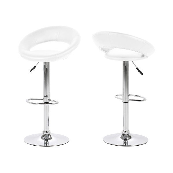 Sgabello da bar bianco ad altezza regolabile Plump - Actona-image-1
