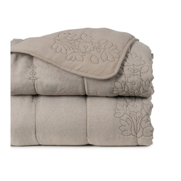 Copriletto grigio tortora con rivestimento trapuntato 240x260 cm – Ixia