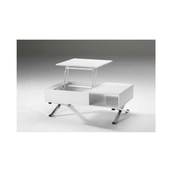 Tavolino bianco con piano estraibile Manila - Marckeric-image-2