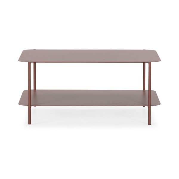 Tavolino da salotto color terracotta in metallo 58x90 cm Beatrix – MOME-image-3