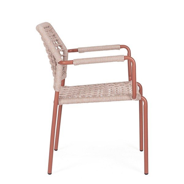 Sedia da esterno beige in metallo Rajada – Bizzotto-image-3