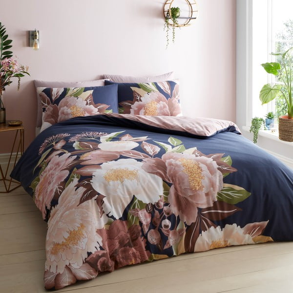 Biancheria da letto blu-rosa 200x200 cm Opulent Floral - Catherine Lansfield-image-1