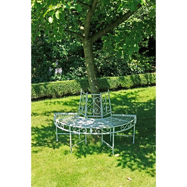 Panchina da giardino in metallo bianco Varda - Garden Pleasure-image-1