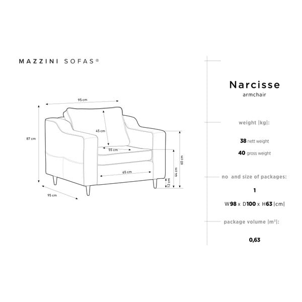 Poltrona beige Narcisse - Mazzini Sofas-image-1