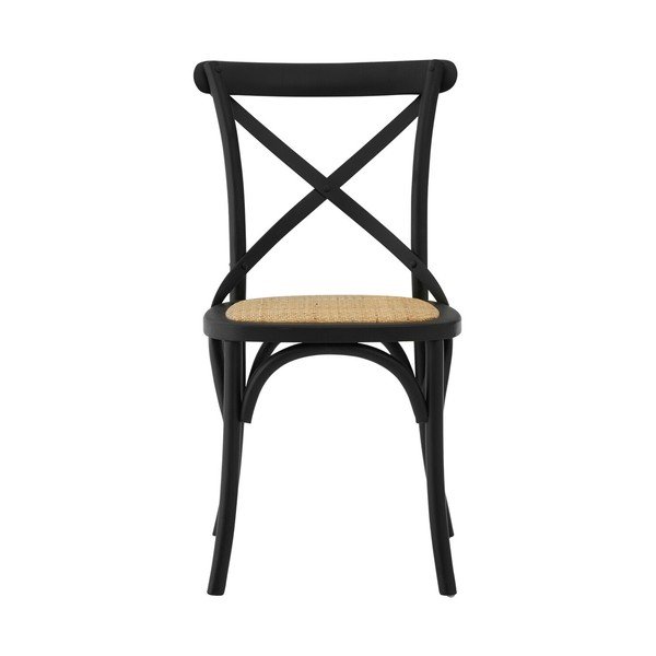 Sedia da pranzo nera in rovere massiccio Lyon – Premier Housewares-image-2