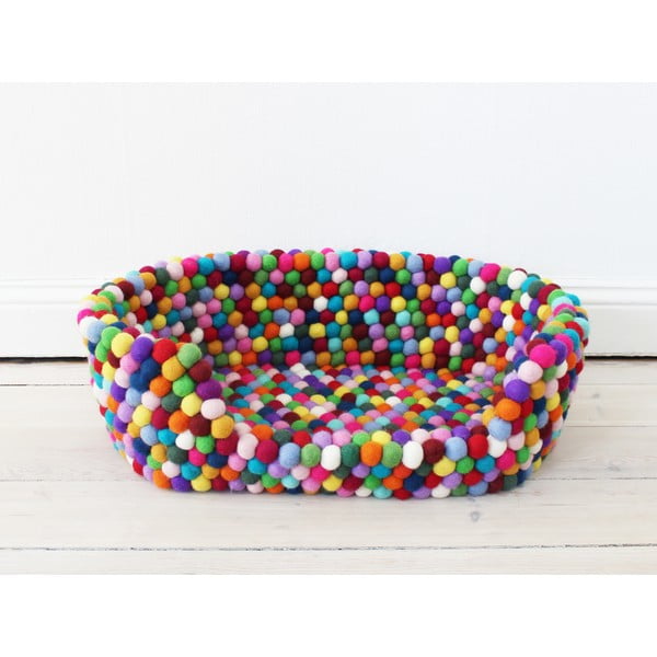 Lettino in lana Ball Pet Basket Multi, 80 x 60 cm - Wooldot
