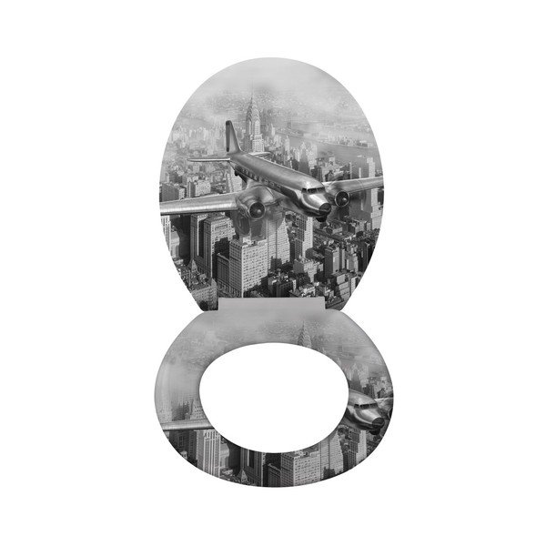 Sedile per wc con chiusura facilitata Old Time Plane, 45 x 37,5 cm - Wenko-image-1