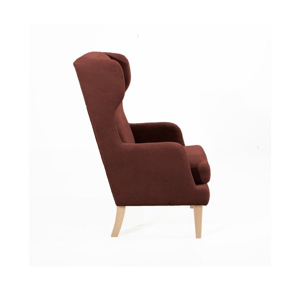 Hnědé křeslo ušák Max Winzer Bennet Suede-image-1