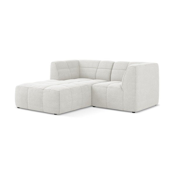 Divano angolare bianco (con penisola a sinistra/con chaise lounge) con rivestimento in bouclé Aloha – Makamii-image-2