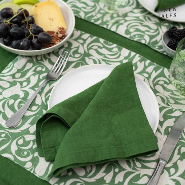 Set di tovaglioli in lino 2 pz 40x40 cm True Green – Linen Tales-image-1