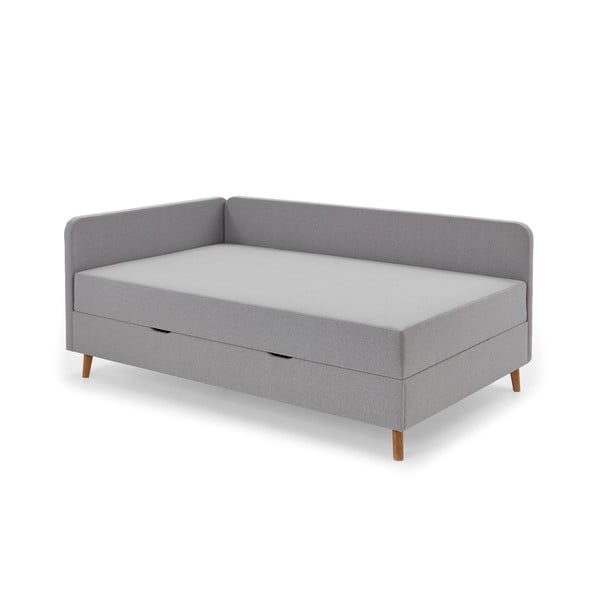 Letto singolo imbottito grigio chiaro con contenitore 120x200 cm Cabana - Meise Möbel