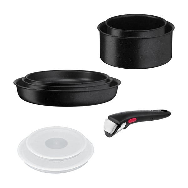 Set di pentole in alluminio 8 pezzi INGENIO Black stone L3998802 - Tefal-image-2