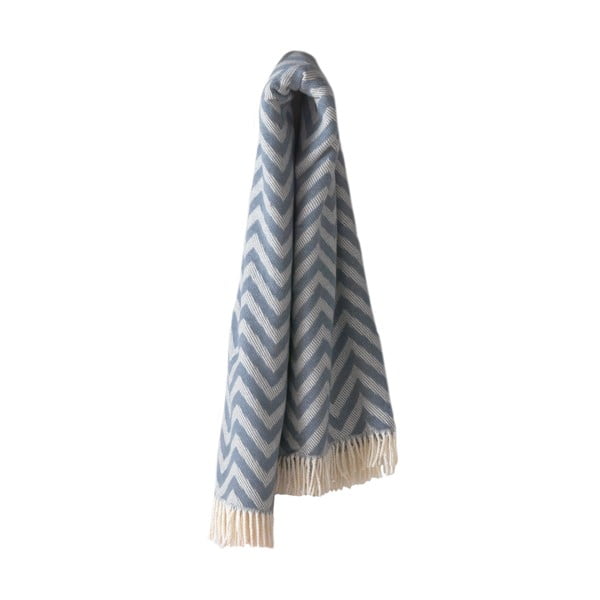 Plaid blu con contenuto di cotone , 140 x 180 cm Chevron - Euromant