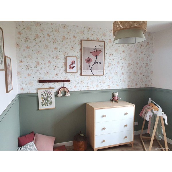 Carta da parati per bambini 10 m x 50 cm Watercolour Flowers - Lilipinso-image-1