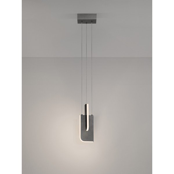 Lampadario LED grigio chiaro in metallo con intensità regolabile Totem – Nova Luce-image-3