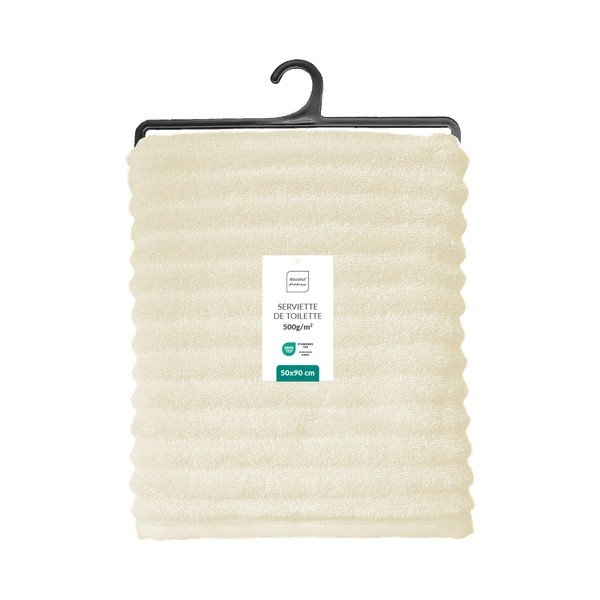 Asciugamano tipo terry color crema in cotone 50x90 cm Maya – douceur d'intérieur-image-4