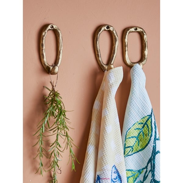 Set di 3 ganci in metallo color oro Cias - Bloomingville-image-1