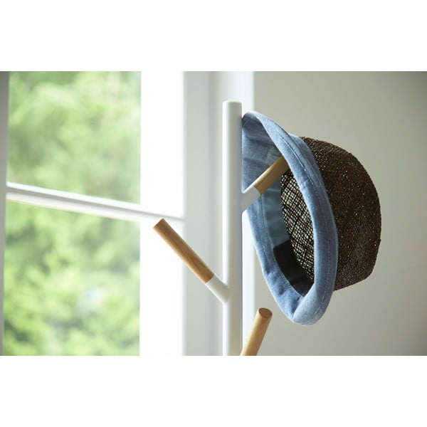 Appendiabiti a pavimento bianco con dettagli in faggio Appendiabiti a palo Plain - YAMAZAKI-image-3