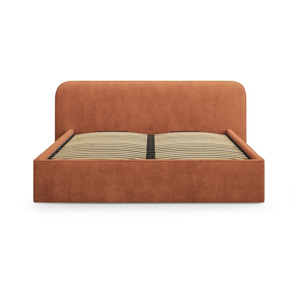 Letto matrimoniale imbottito color mattone con contenitore e rete inclusi 160x200 cm Elizabeth – Micadoni -image-4