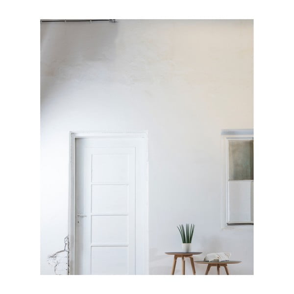 Tavolino in legno di quercia con piano nero , ⌀ 45 cm Arp - Gazzda-image-2