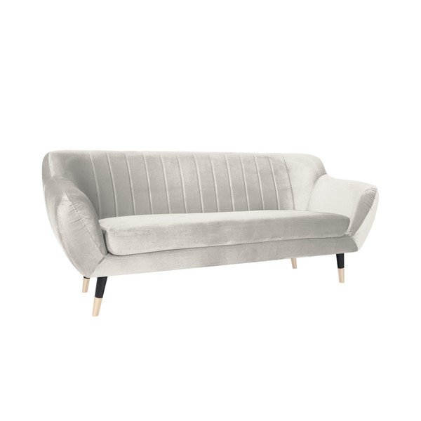 Divano crema con gambe nere Benito, 188 cm - Mazzini Sofas-image-2