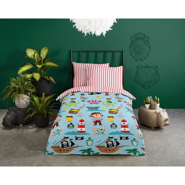 Set copripiumino e federa da bambini in cotone per letto singolo 140x200 cm Caribbean – Good Morning-image-1