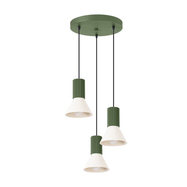 Lampadario verde in metallo ø 30 cm Niru – Sollux