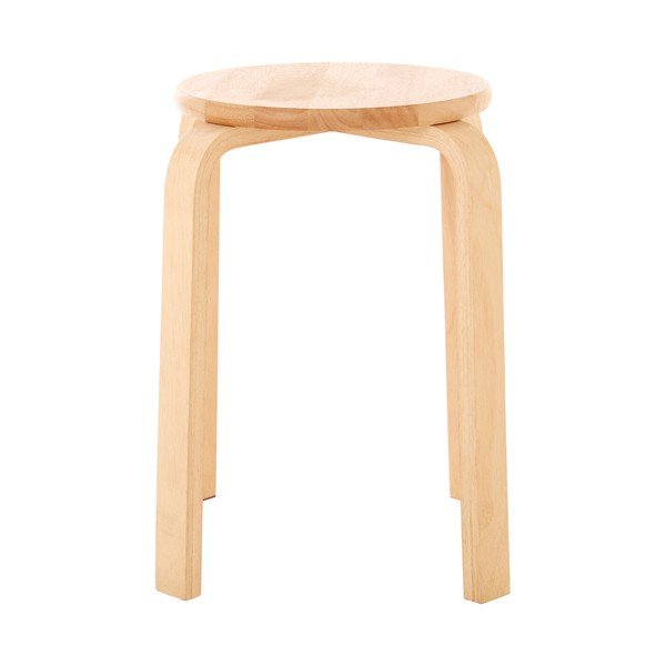 Sgabello di colore naturale in legno di cauciù massiccio Heva – Premier Housewares-image-2