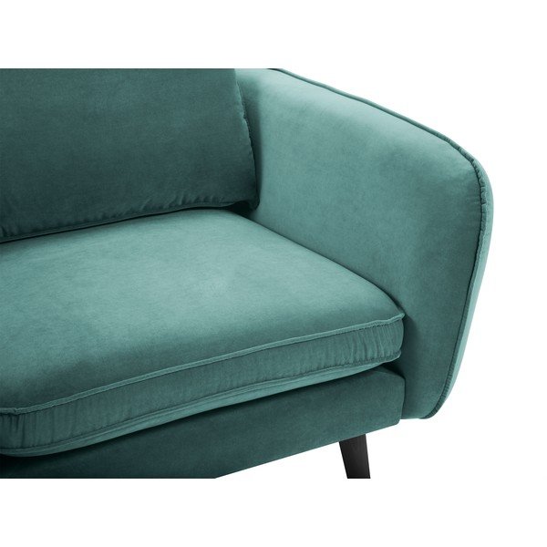 Poltrona in velluto blu petrolio con gambe nere Lento - Kooko Home-image-4