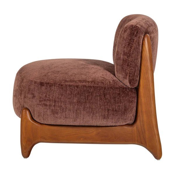 Poltrona viola/marrone con rivestimento in velluto Runi – WOOOD-image-3