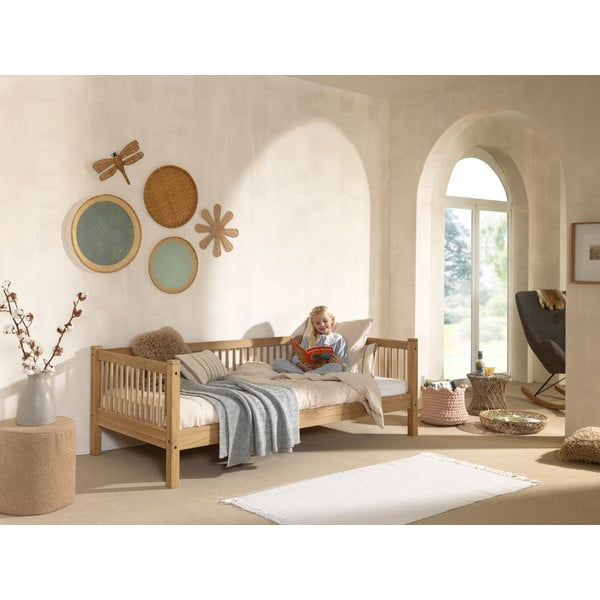 Letto per bambini in legno di quercia in colore naturale 90x200 cm Forrest - Vipack-image-3