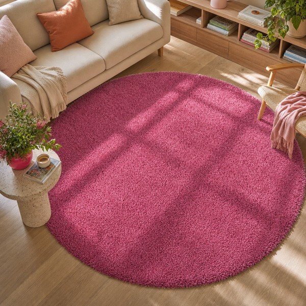 Tappeto rosa , ø 100 cm Aqua Liso - Universal-image-4