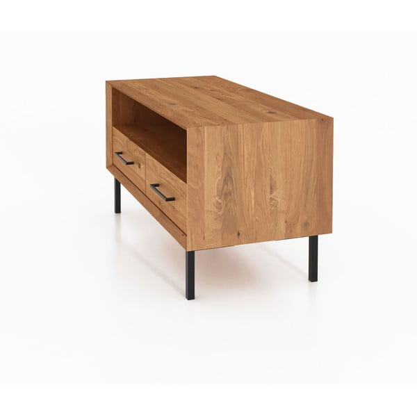 Tavolo TV in legno di quercia di colore naturale 90x50 cm Abies - The Beds-image-3