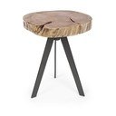 Tavolino da salotto nero/di colore naturale con piano in acacia ø 35 cm Aron – Bizzotto