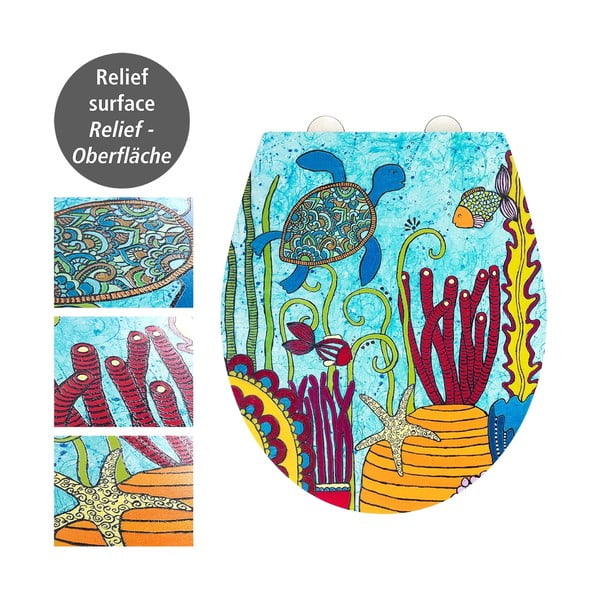 Sedile per wc con chiusura automatica 37 x 44,5 cm Rollin'Art Under Water - Wenko-image-2