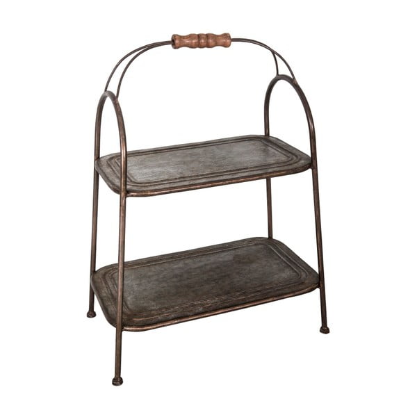 Supporto in metallo con due ripiani per i fiori - Antic Line