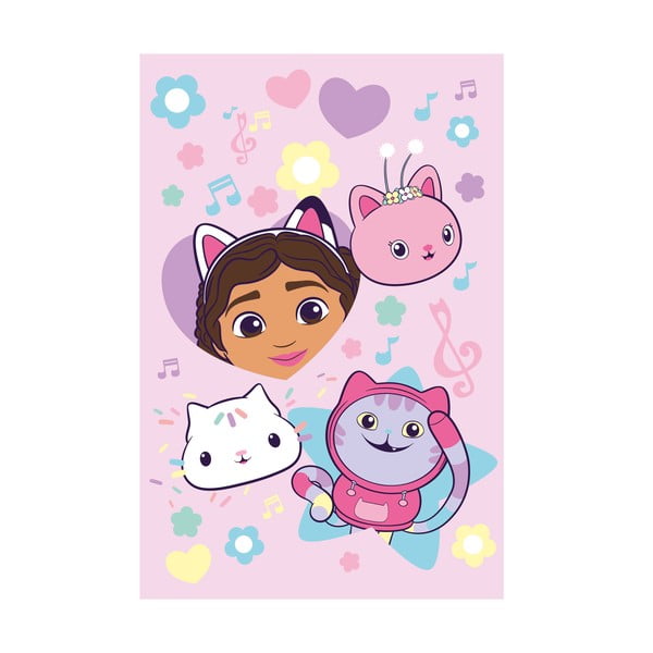 Coperta per bambini rosa in vello 100x150 cm Gabby´s Dollhouse "Music" – Jerry Fabrics