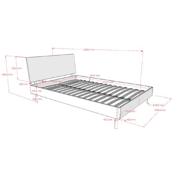 Letto matrimoniale bianco in faggio massiccio con rete inclusa 140x200 cm Forrest – Vipack-image-2
