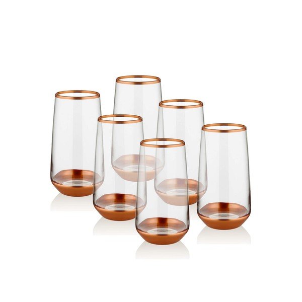 Set di 6 bicchieri Bronzo, 380 ml Glam - Mia-image-1