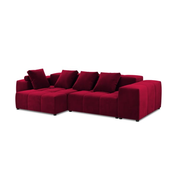 Divano angolare in velluto rosso (variabile) Rome Velvet - Cosmopolitan Design-image-2